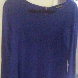 Express long sleeve royal blue cotton dress small